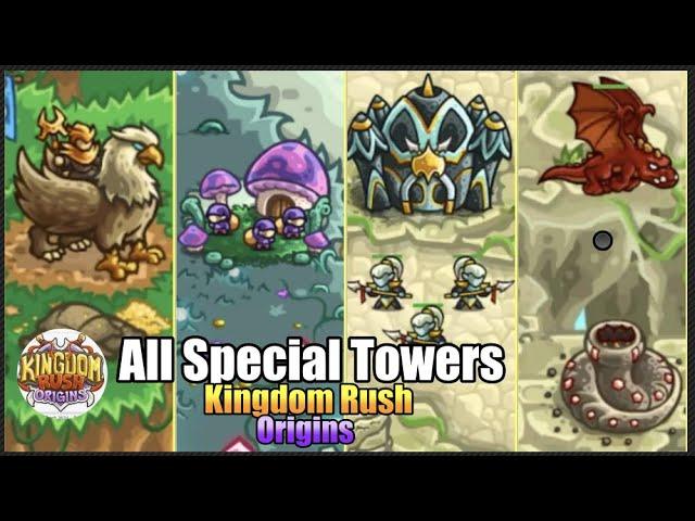 All SPECIAL Towers in Kingdom Rush ORIGINS- #kingdomrush #applearcade #towerdefense #strategy