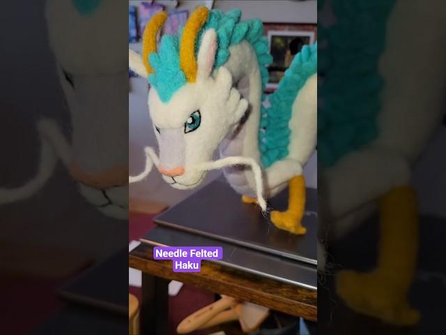 Needle felt Haku took between 40 - 60 hours to make #needlefelting #felting #spiritedaway #ghibli