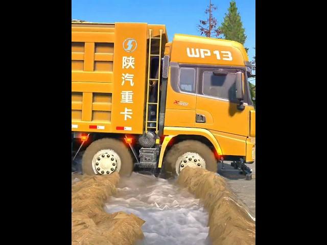 Spintires: MudRunner -SHACMAN DELONG X3000 Towing a Truck on a Snowy Road Ep6