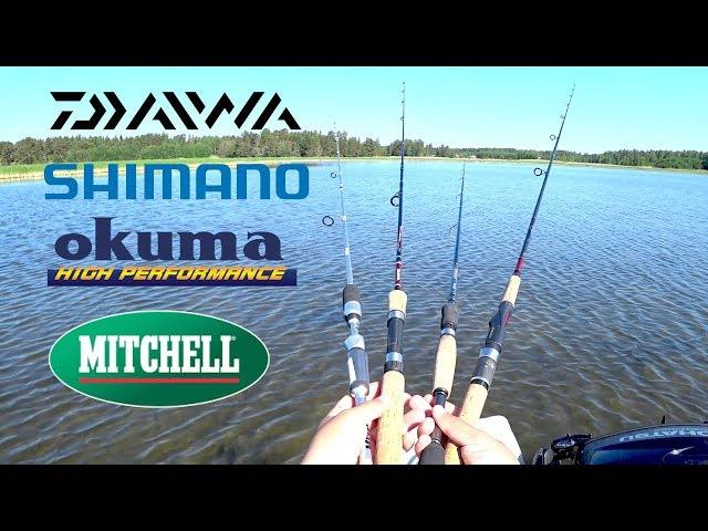 ТЕСТ СПИННИНГОВ SHIMANO OKUMA DAIWA MITCHELL ! ДАЛЬНОСТЬ ЗАБРОСА ! КАКОЙ ВЫБРАТЬ СПИННИНГ !