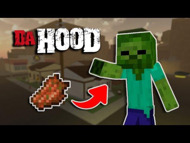 TROLLING as a MINECRAFT ZOMBIE in ROBLOX DA HOOD