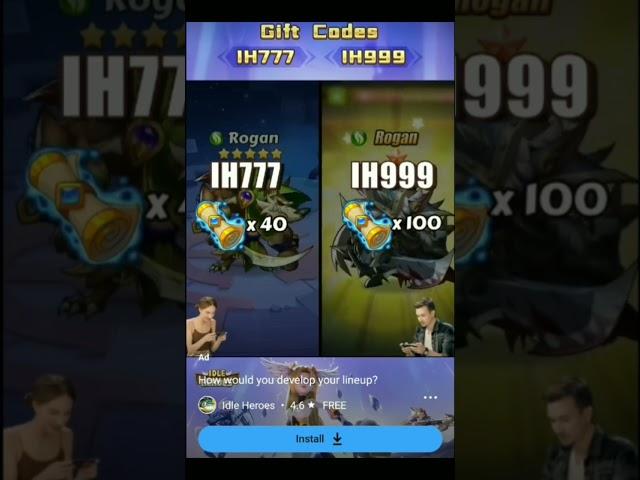 Idle Heroes: use cdkey IH777 and IH999! claim 100 draws in total! | AD No.11 #shorts #ad #idleheroes