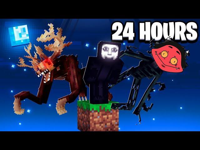 I Survived 24hrs in One Block Minecraft with EVERY HORROR MOD