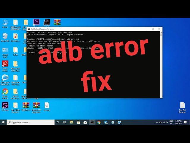 adb server didn't ack * failed to start daemon * error (FIX)