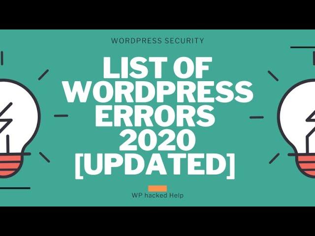 40 Common WordPress Errors & Issues – Troubleshooting Guide 2021