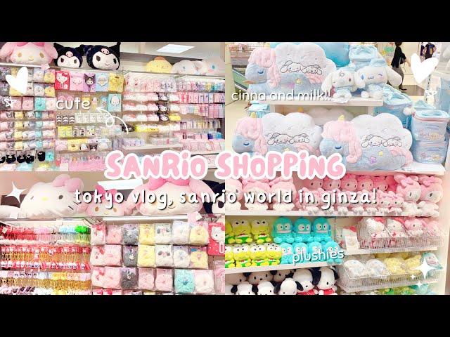 japan vlog 🩷 sanrio shopping in tokyo: sanrio world in ginza, store tour, cinnamoroll, plushies 