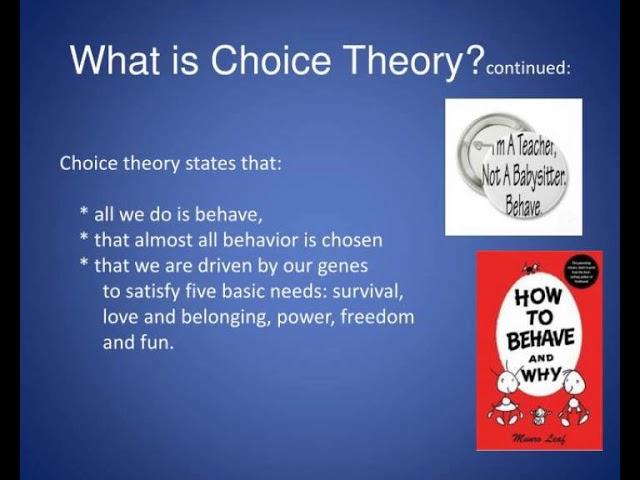 william glasser and his choice theory