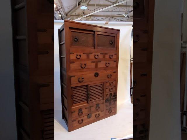 antique Japanese merchant chest, excellent condition. 2 sections. sku number D300