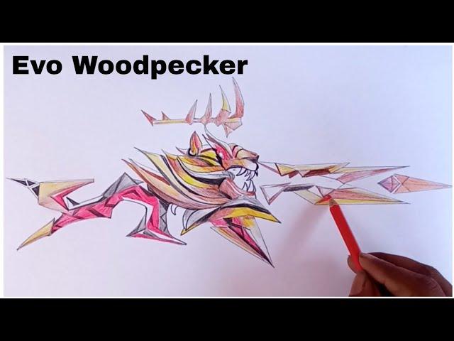 Free fire evo woodpecker gun drawing/ff woodpecker evo gun drawing easy/How to draw evo woodpecker