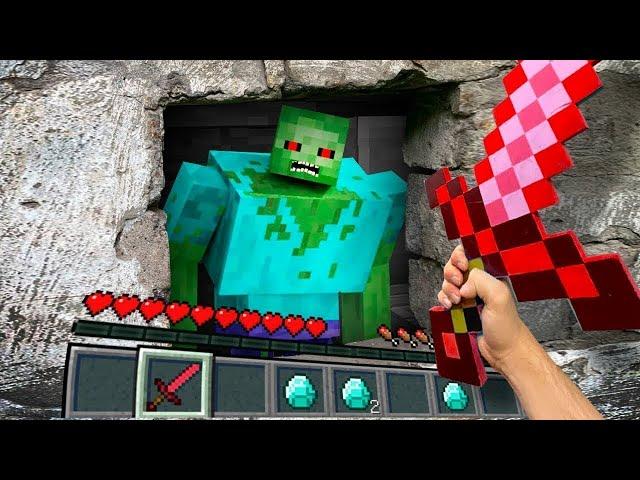 GIANT ZOMBIE MUTANT BATTLE in Minecraft in Real Life (Realistic Minecraft Animation POV)