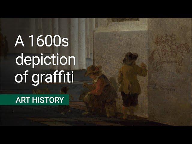 Why is someone drawing graffiti in a church? | Saenredam's 'Buurkerk at Utrecht' | National Gallery