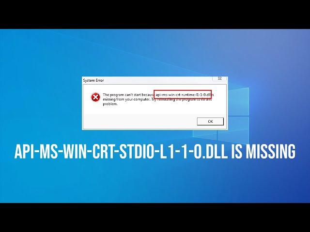 Solución API-Ms-Win-Crt-Stdio-l1-1-0.Dll Is Missing - Error de Microsoft Office