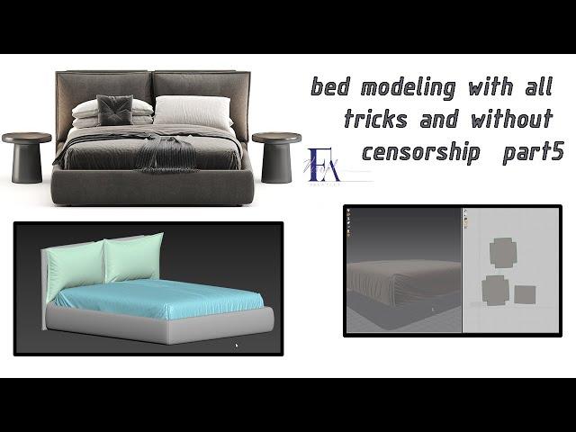 bed modeling in 3d max for the market (3dsky, 3dbaza,) with all tricks and without censorship part5