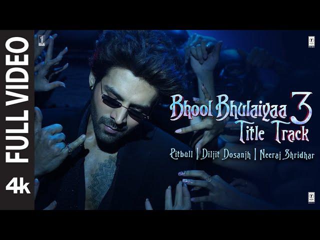 Bhool Bhulaiyaa 3 Title Track (Full Video) Kartik A,Pitbull,Diljit,Neeraj,Tanishk,Pritam | Bhushan K