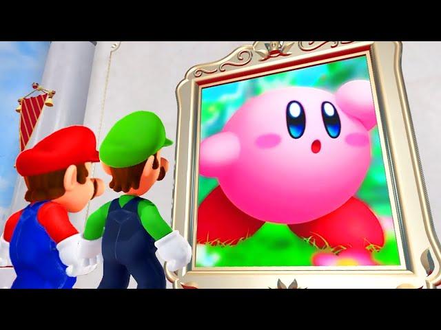 What happens when Mario & Luigi enter the Kirby Painting in Super Mario Odyssey?