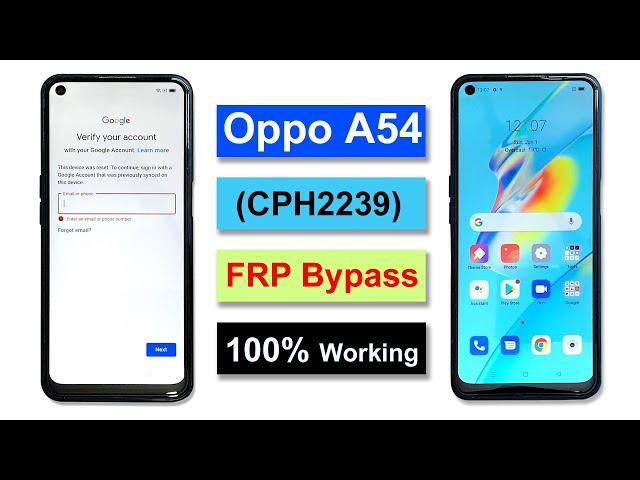 OPPO A54 FRP BYPASS 100% EASY WITHOUT PC ANDROID 11/12 | OPPO A54 (CPH2239) GOOGLE ACCOUNT BYPASS |