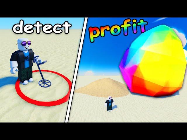 Finding RAREST Loot in Roblox desert detectors...