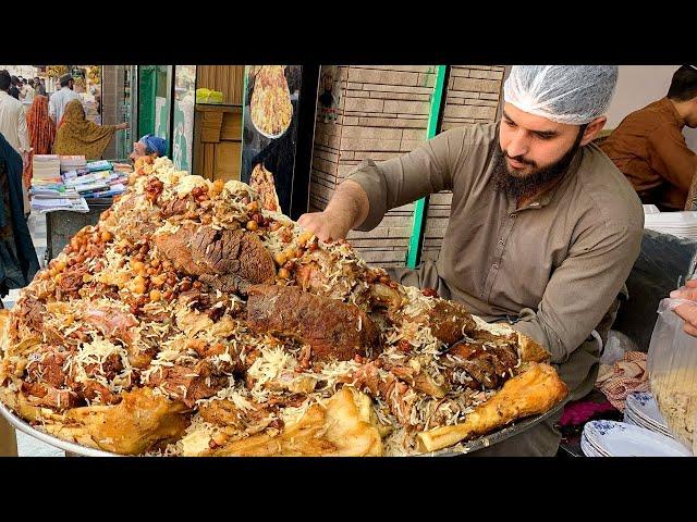 Huge Mountain of GOLDEN PULAO | Zaiqa Chawal - Street Food in Peshawar | Asian Food Street