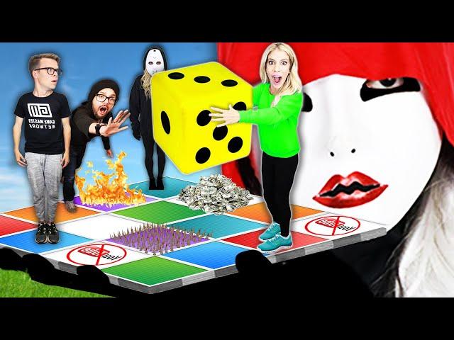 GIANT BOARD GAME Challenge in Real Life! (RZ Twin tricks Hacker to win $10,000)  | Rebecca Zamolo