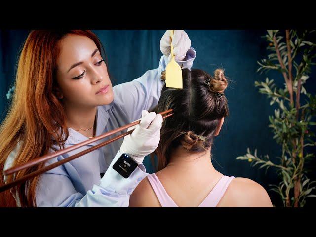 Satisfying ASMR Scalp Check, Sticks, Treatment, Massage & Hair Parting | Soft Spoken Unintentional