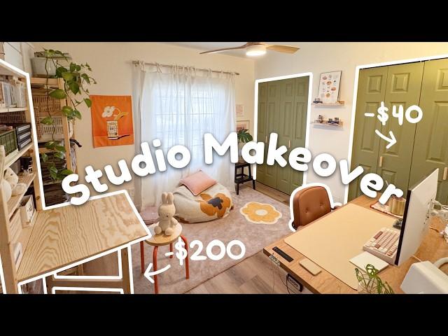 A Realistic Art Studio Makeover on a Budget  Set up and Tour Vlog!
