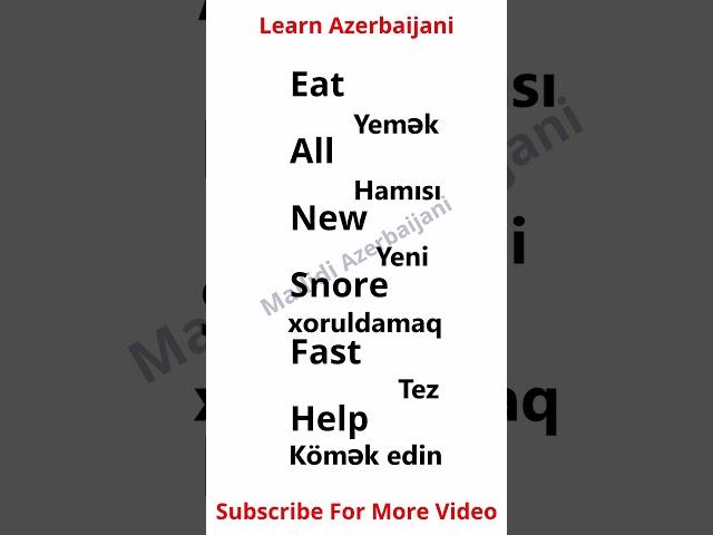 Azerbaijani Sentences Daily Use English To Azerbaijani #azerbaijani