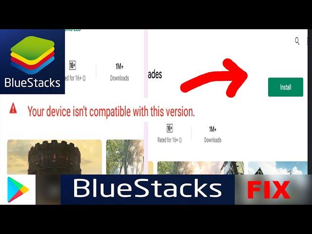 (2024 FIX) BlueStacks Your Device Isn't Compatible With This Version | For New Games On Playstore