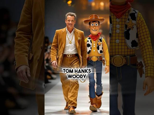 Pixar Characters on the Runway vs Their Actors!  #Pixar #FashionRunway #Animation #ai #aiart