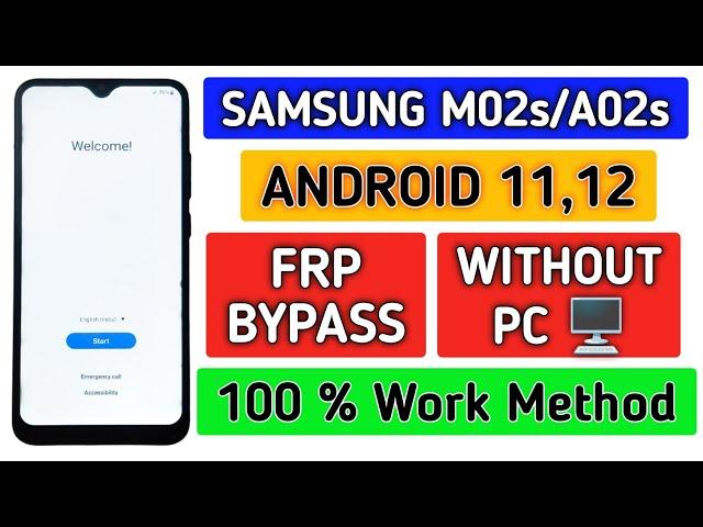 Samsung M02s,A02s Android 11,12 frp bypass without pc 100% work method ||@TadrishinfoTech||