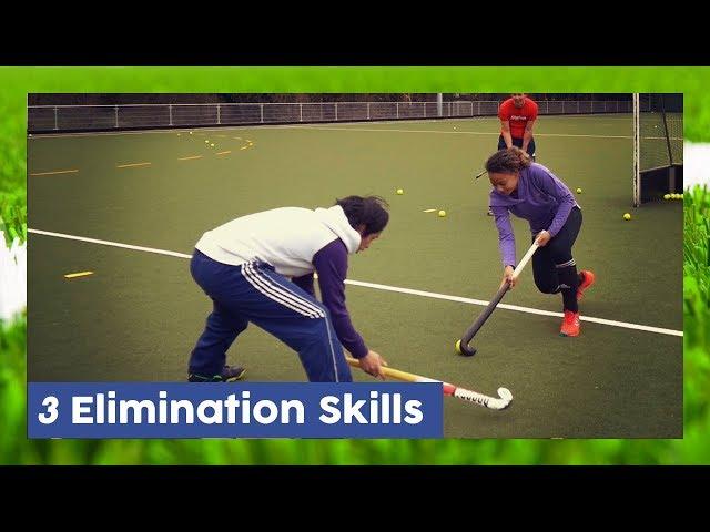 3 Elimination skills (Drag, Dummy & Haring Trick) - Field Hockey Techniques | HockeyheroesTV