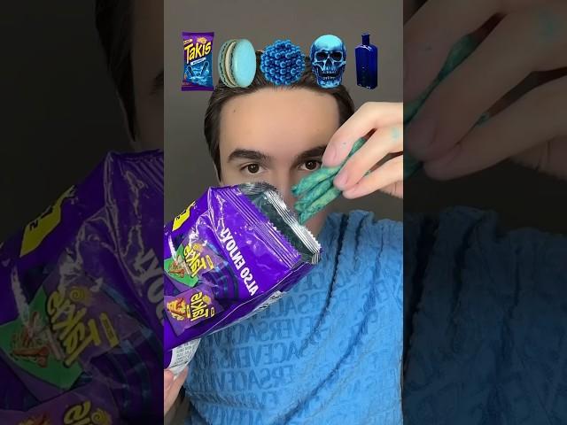 Radmiru #mukbang with blue food! #shorts