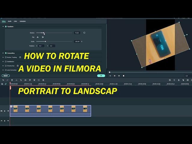 How To Rotae a Video In Filmora | How To Convert Portrait Video To Landscape In Urdu & Hindi