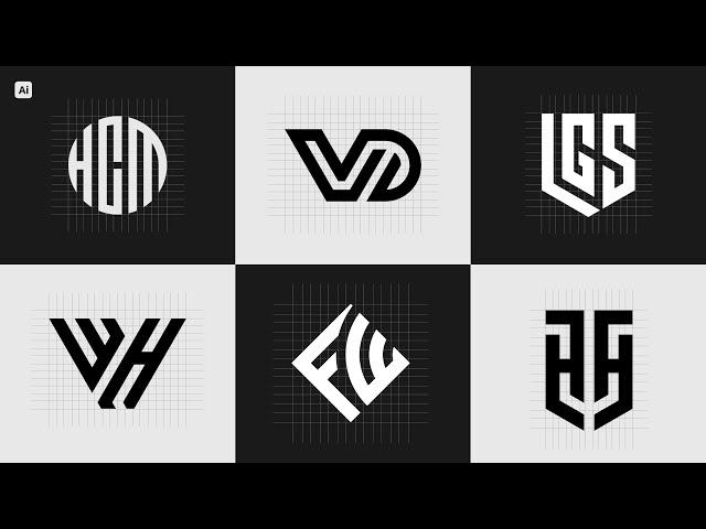 Easy Grid Logo Design Process On Same Lines | Adobe Illustrator Tutorial