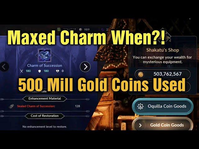 Black Desert Mobile 500 Million Gold Coins Used & Maxed Charm Of Succession When!?