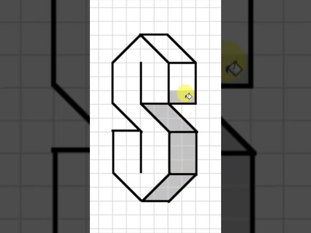 how to draw 3D letter S