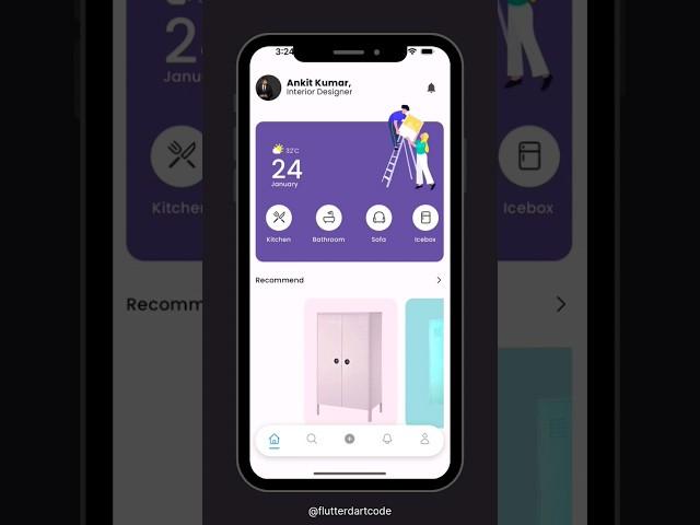 Flutter Furniture App ui design  #flutter #dart #android #shorts #tranding #video