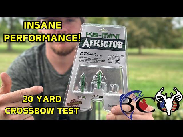 K2 Mini Afflictor broadhead crossbow test | MUST WATCH!