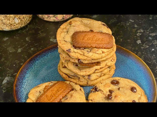 Easy Biscoff Cookie.کوکی آسان بیسکاف(لوتوس) و شکلات. دستور اروپایی