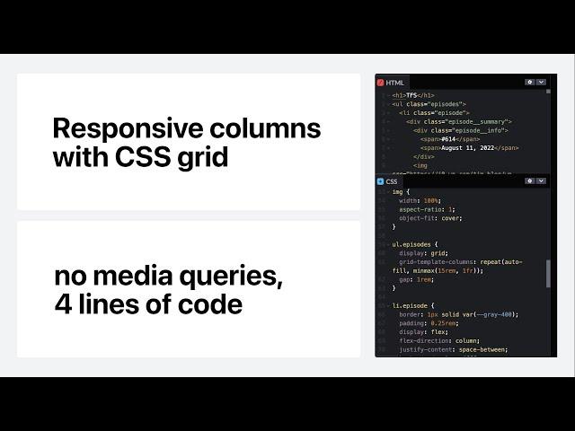 CSS Grid tutorial: responsive column layout