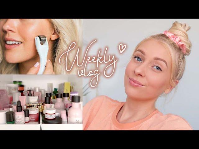 skincare declutter, my lockdown goals & microneedling my face!  | WEEKLY VLOG