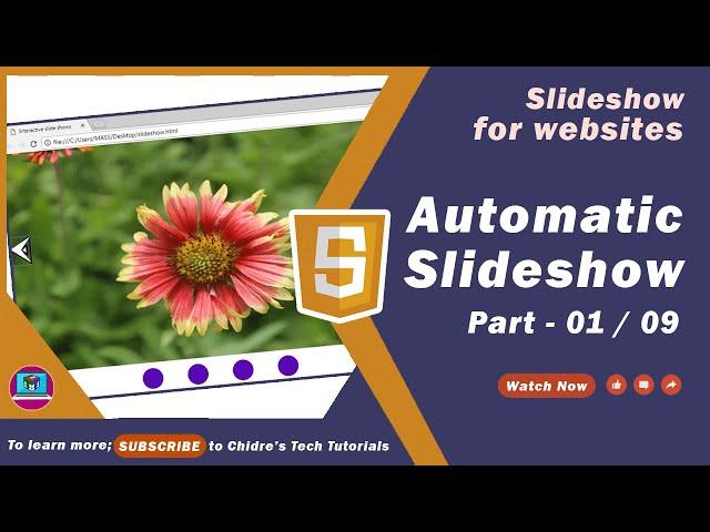 Automatic Image Slideshow in HTML, CSS & JS Part 1 - Slideshow for Websites Tutorial 01 