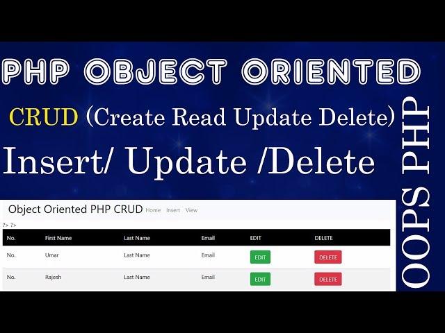 Part-1 (2019) Create Form |  PHP MySql Object Oriented Insert Update Delete |  PHP CRUD OOps