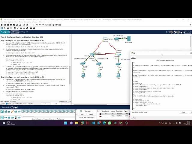 Packet Tracer - Configure Numbered Standard IPv4 ACLs