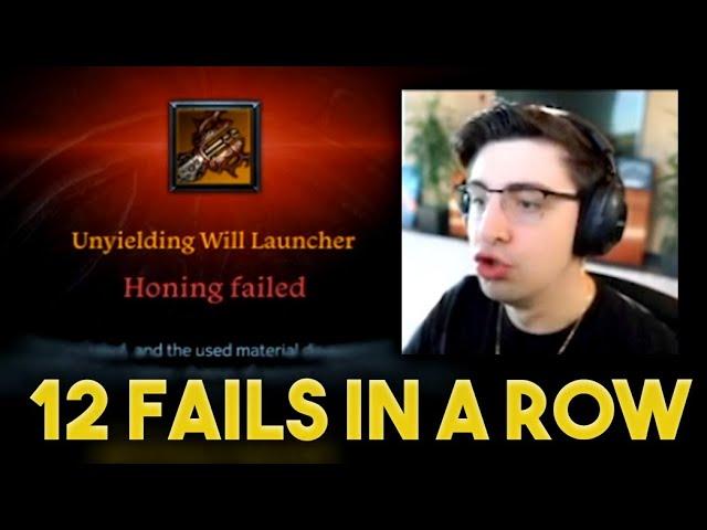 Shroud failed 12 TIME IN A ROW! when honing | Lost Ark Funny & Epic Moments