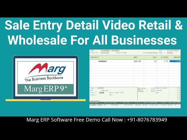 Marg Erp Complete Step by Step Sale Entry in Hindi | Retail & Wholesale For All Business 8076783949