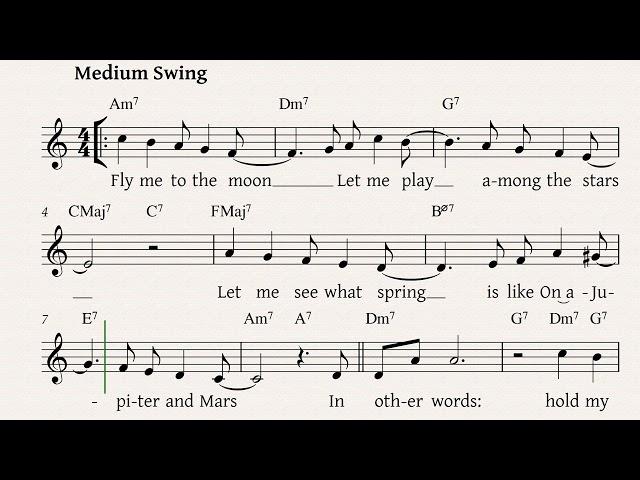 Fly Me to the Moon Lead Sheet with Lyrics