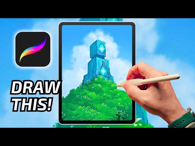 PROCREATE Magic Rock DRAWING Tutorial EASY Step-by-Step