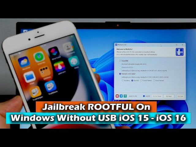 Winra1n 2.0 Jailbreak ROOTFUL On Windows Without USB iOS 15 - iOS 16