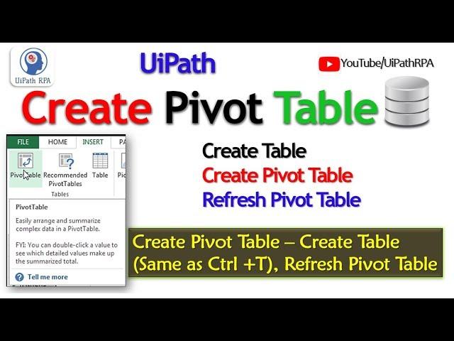 Create Pivot Table UiPath | Refresh Pivot UiPath | Excel Automation UiPath in Hindi