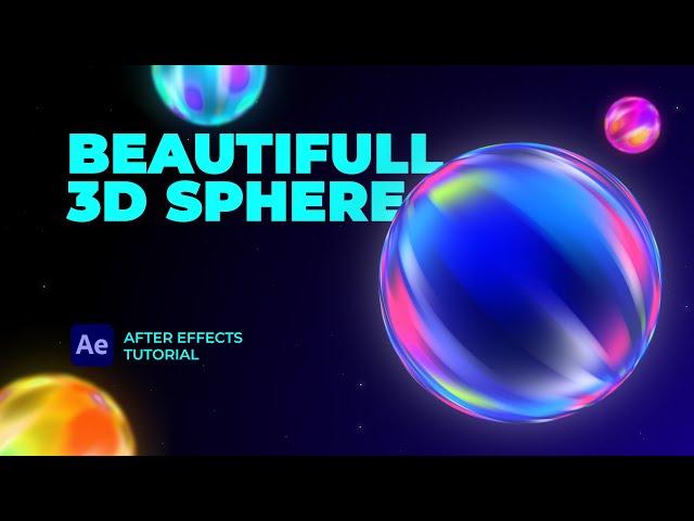 Beautiful gradient 3d sphere. After Effects Tutorial